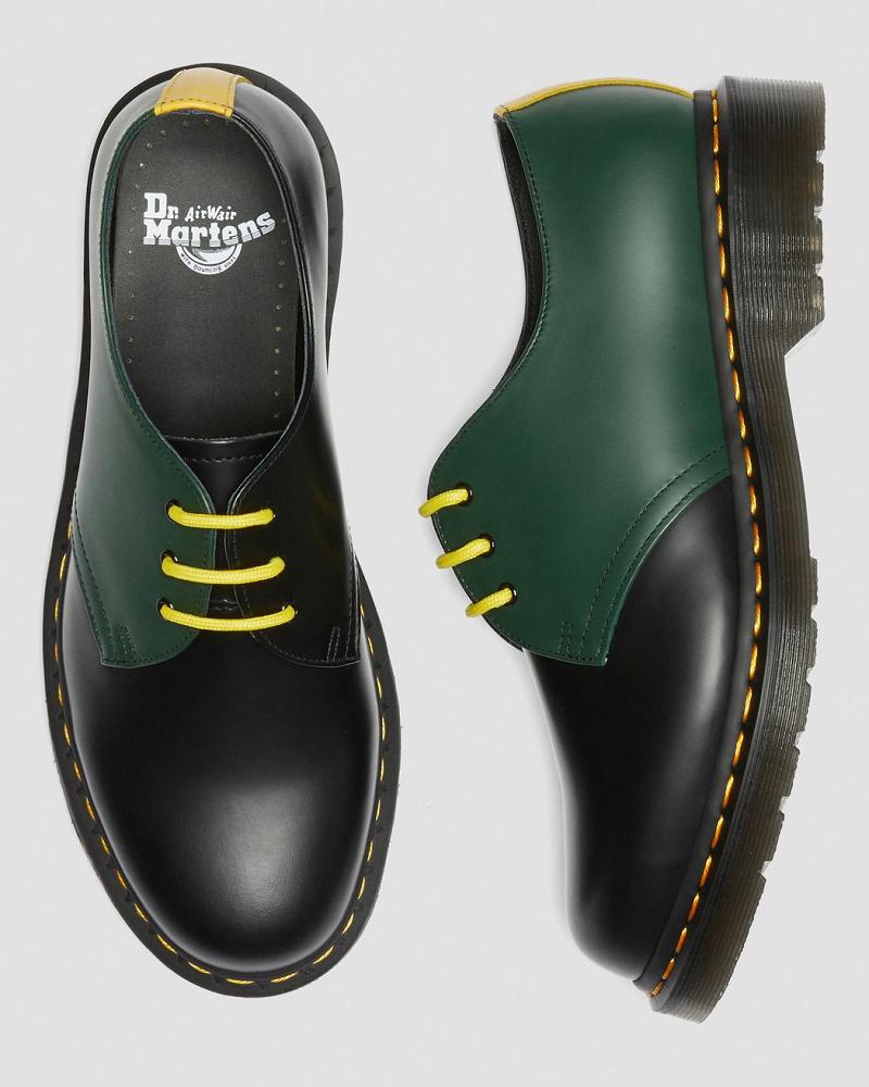 Men's Dr Martens 1461 Contrast Smooth Leather Oxfords Shoes Black | AU 589CTV